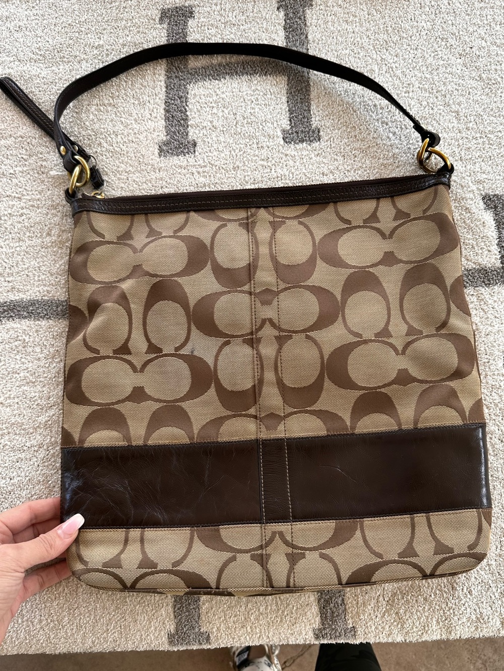 Large monogram brown coach